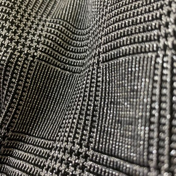 Enfocus Studio Sparkly Silver-Threaded Gingham Mini Dress Back and Grey Size 8 - Picture 3 of 12